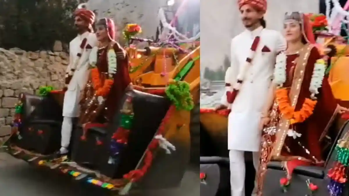 Ada-ada Saja! Pernikahan Ini Viral, Pengantin Minta Diarak Pakai Buldozer, Tonton Videonya