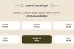 Jadwal Imsak Kota Banjarbaru Selasa, 3 Maret 2026, Lengkap Jadwal Shalat Lima Waktu