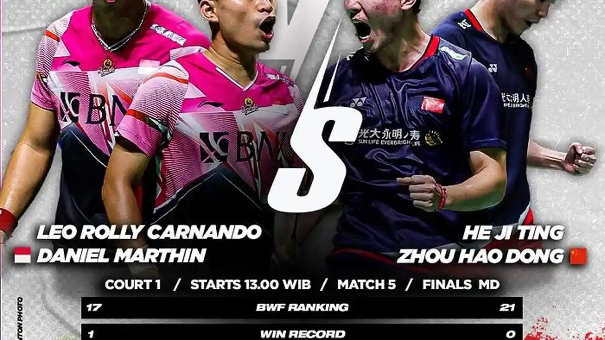 Didukung Badminton Lovers Tanah Air, Leo Rolly Carnando/Daniel Marthin Menangi Set Pertama 21-17