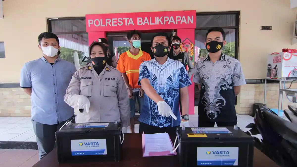 Gasak 2 Unit Aki Milik Klinik di Balikpapan, Spesialis Pencurian Diringkus Polisi