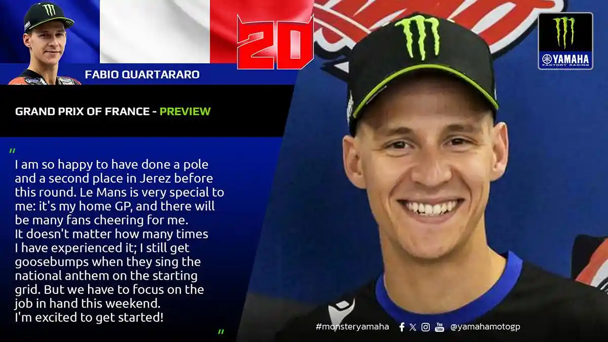 Jadwal MotoGP Prancis 2025, Fabio Quartararo Tak Sabaran: Sirkuti LeMans Istimewa Bagi Saya