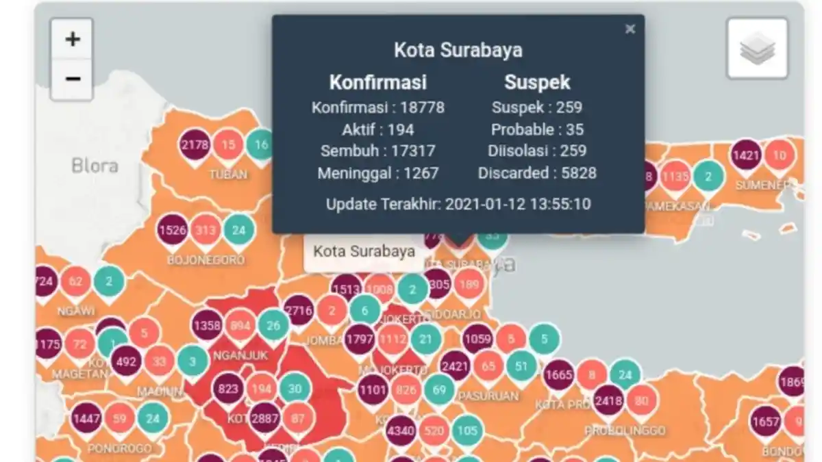 Update Virus Corona di Surabaya Hari Ini 13 Januari 2021 Tambah 66 Kasus, Aturan Lengkap PPKM/PSBB