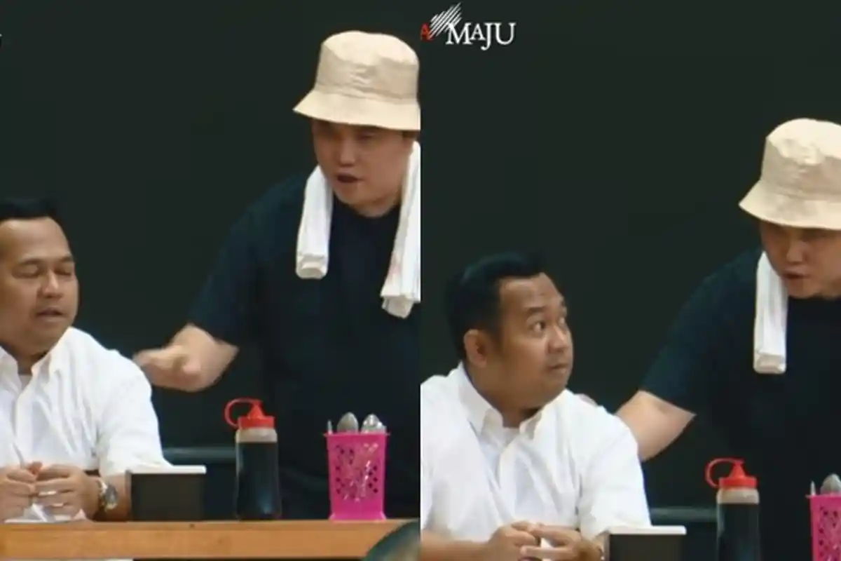 Dihadapan Jokowi, Erick Thohir Jadi Tukang Bakso, Wishnutama dan Nadiem pun Rela Jadi Anak SMA