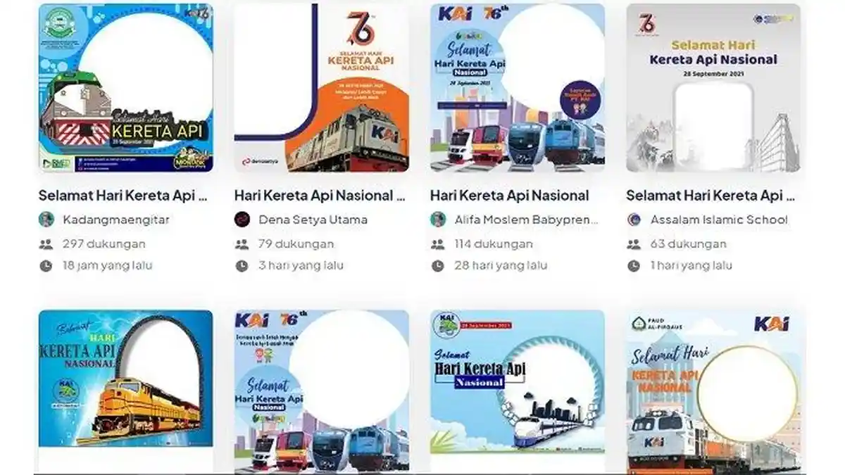 20 Link Twibbon Hari Kereta Api Indonesia, Buat Ucapan dan Bagikan ke Media Sosial