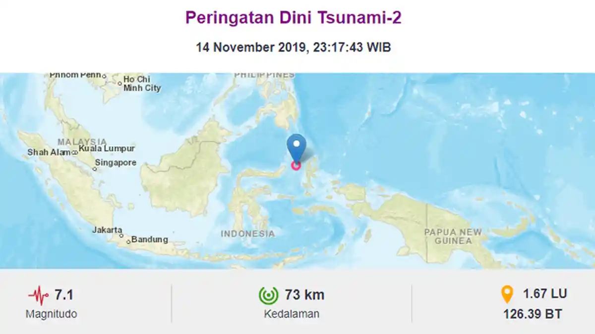 Gempa Manado Magnitudo 7,1, Info BMKG: 10 Kali Gempa Bumi Sepanjang Hari Kamis