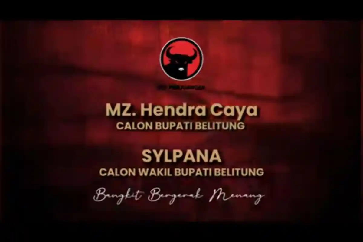 PDI Perjuangan Umumkan Hendra Caya dan Sylpana sebagai Bakal Calon Bupati dan Wabup Belitung