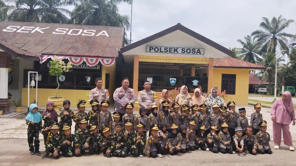 Polsek Sosa Terima Kunjungan Anak-anak Sekolah PAUD Citra Mulia
