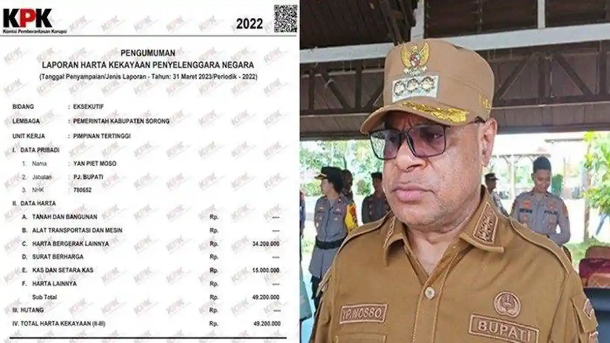Tak Punya Rumah dan Kendaraan, Pj Bupati Sorong Yan Piet Mosso Ditangkap KPK Diduga Korupsi