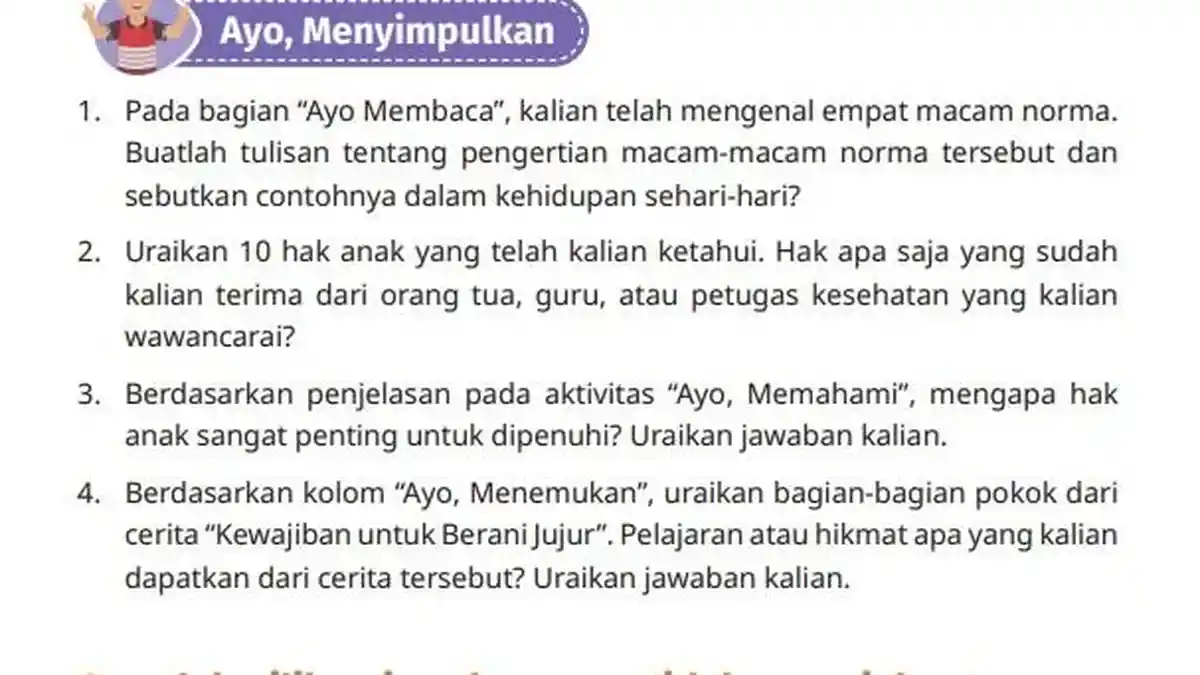 Kunci Jawaban Pendidikan Pancasila Kelas 6 Halaman 70 dan 71: Ayo, Menyimpulkan Bab 3