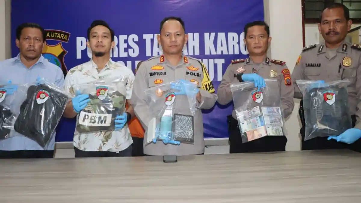 Kapolres Tanah Karo Rilis Pelaku Curas Terhdap WNA di Air Terjun Sipiso-piso, Ini Keterangannya