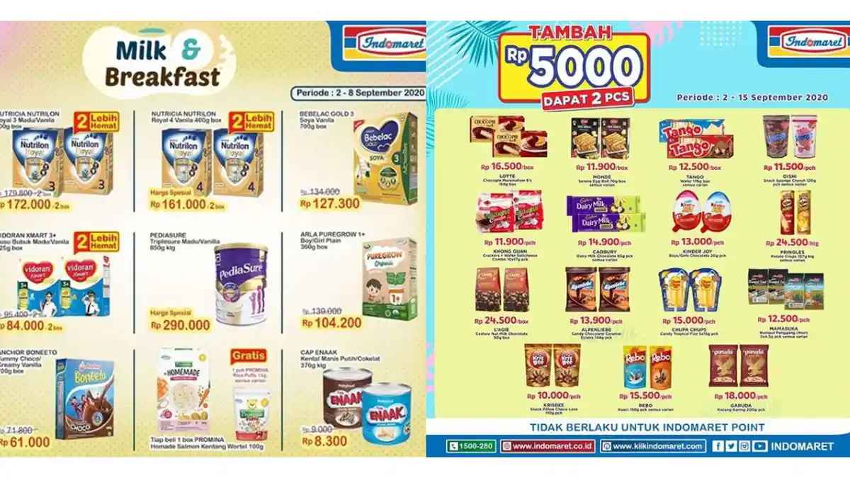 Katalog Indomaret 2-15 September 2020, Belanja Hemat Awal Bulan, Bebelac Gold Hingga Promo Snack
