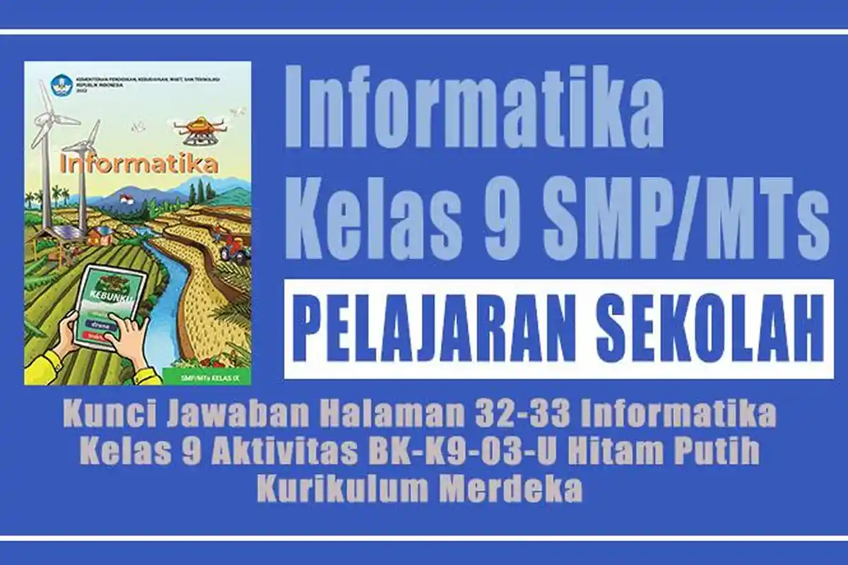 Kunci Jawaban Halaman 32-33 Informatika Kelas 9 Aktivitas BK-K9-03-U Hitam Putih Kurikulum Merdeka