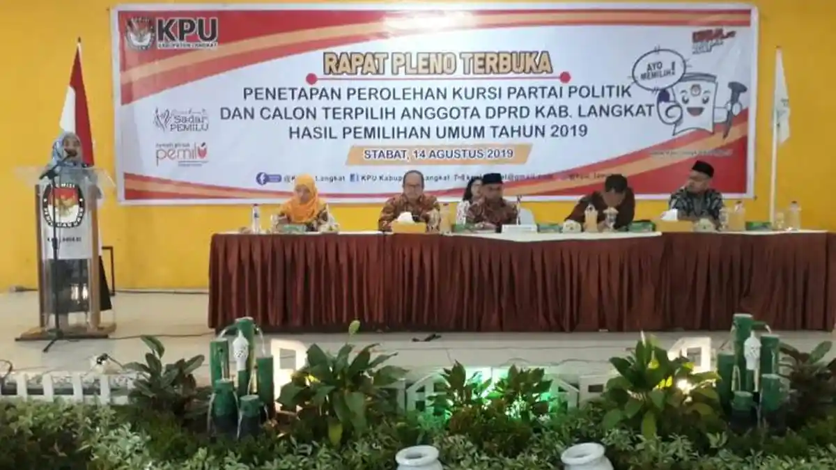 KPU Langkat Tetapkan 50 Anggota DPRD Terpilih, Partai Golkar Raih 10 Kursi