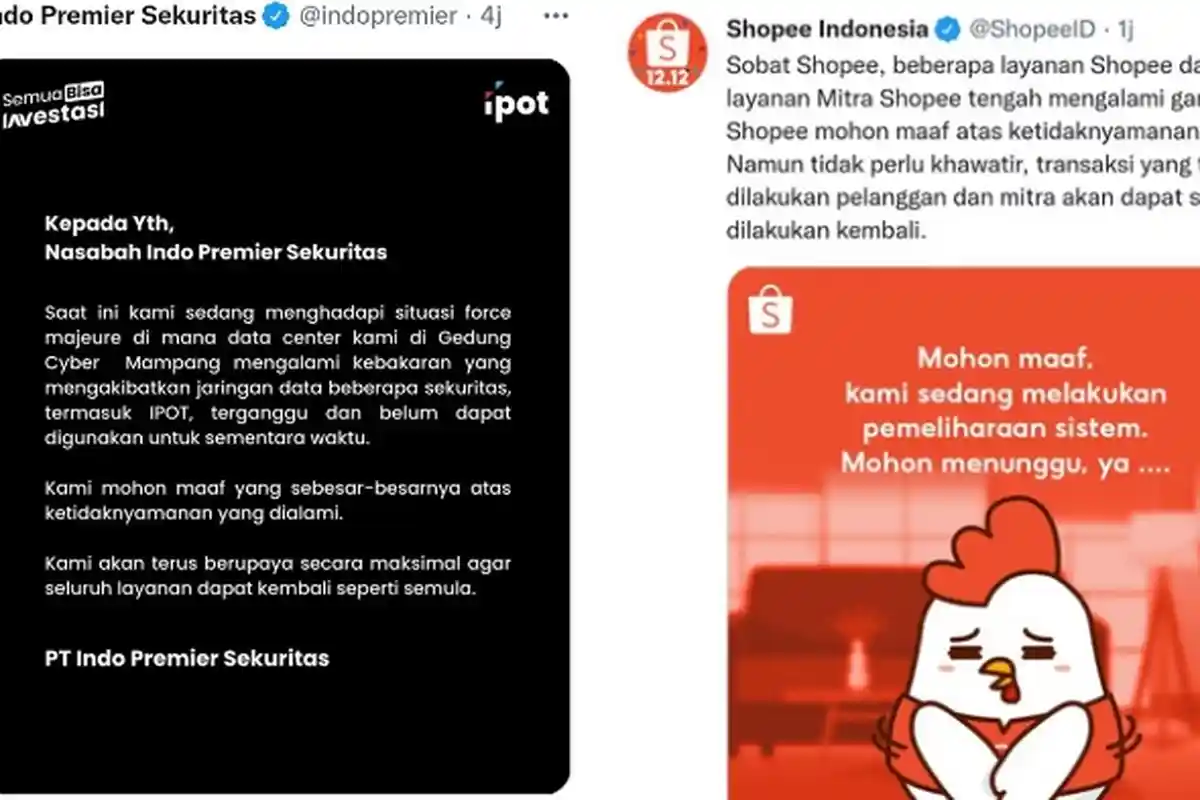 Shopee hingga IPOT dan Ruangguru Terdampak Kebakaran Gedung Cyber, Ini yang Harus Dilakukan Pengguna