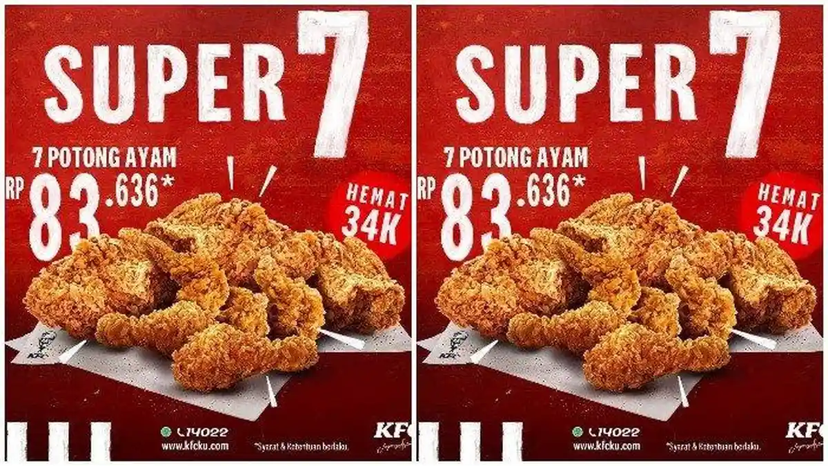 Promo KFC Berlaku Seminggu hingga 31 Juli 2020: 7 Potong Ayam Cuma Rp 83.636