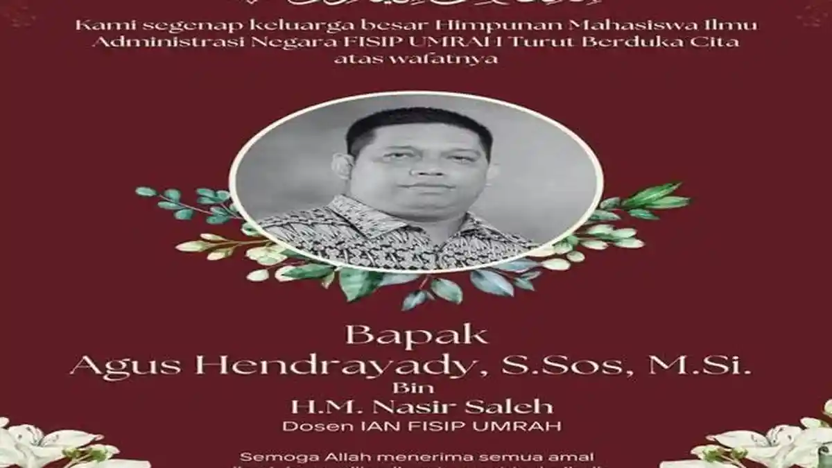 Profil Agus Hendrayady Dosen UMRAH Tanjungpinang Kepri Ditemukan Tewas Dalam Rumah