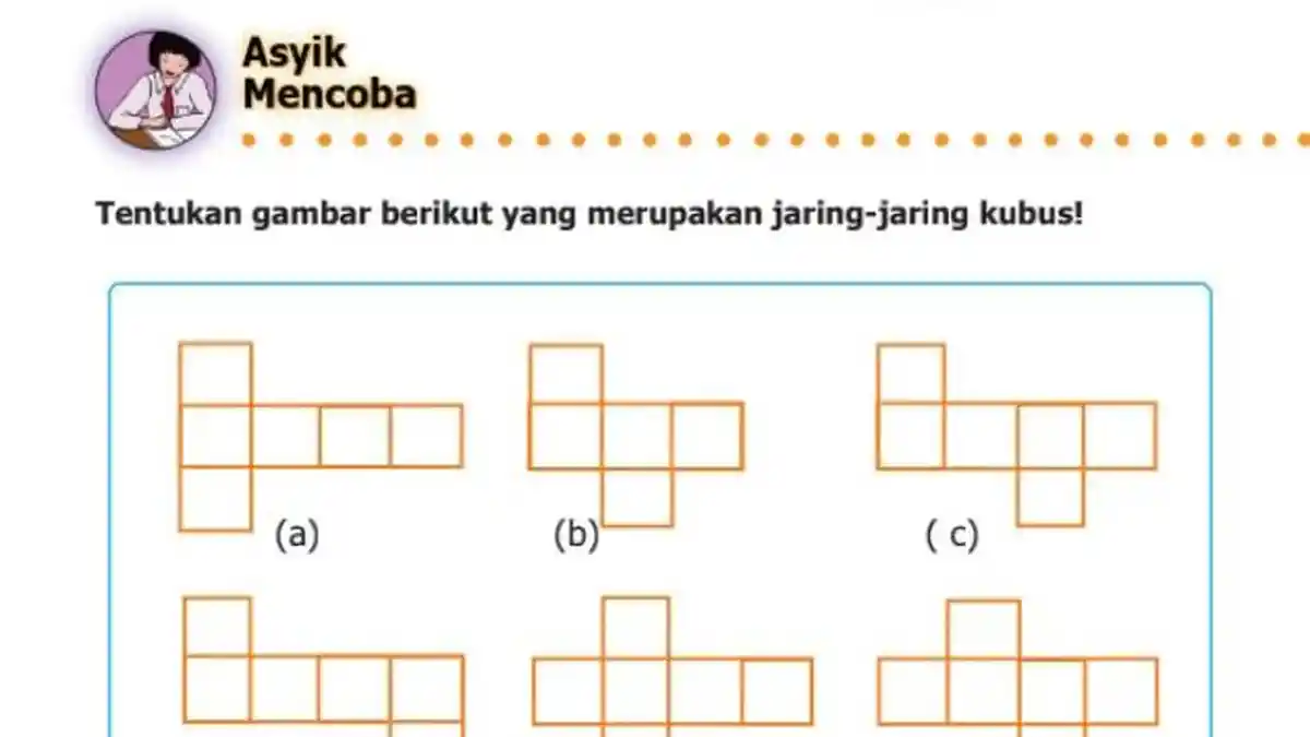 Kunci Jawaban Matematika Kelas 5 Halaman 191, Asyik Mencoba: Jaring-jaring Kubus