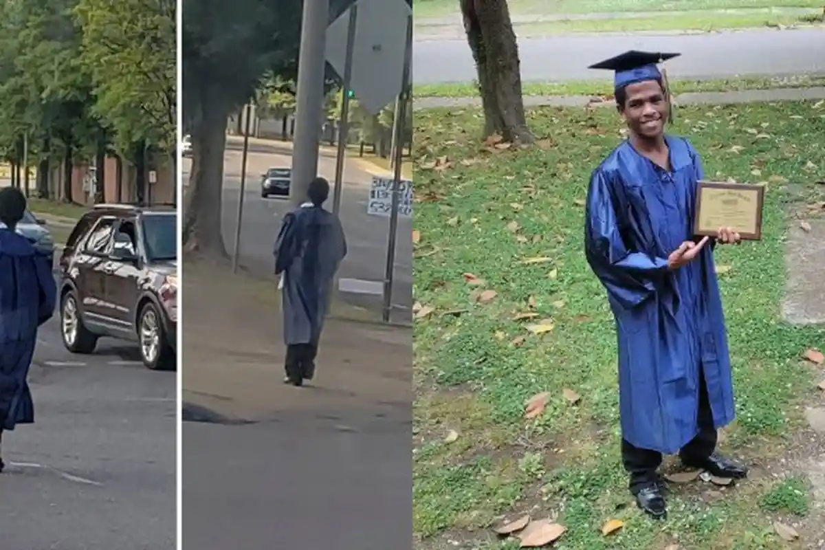 Pelajar Pakai Jubah Wisuda Jalan Kaki Sejak Jam 5 Pagi ke Sekolah, Kelulusannya Sisakan Kisah Pilu