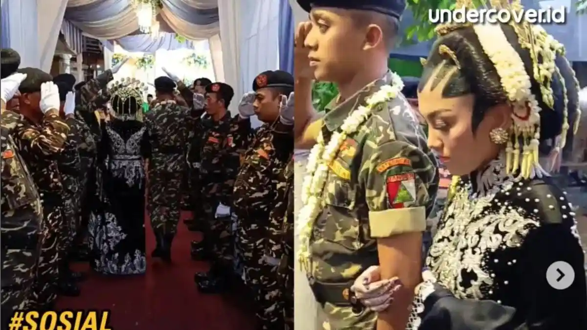 Viral Acara Pernikahan Anggota Ormas Banser Disambut Upacara Bak Prajurit TNI, Tuai Beragam Komentar