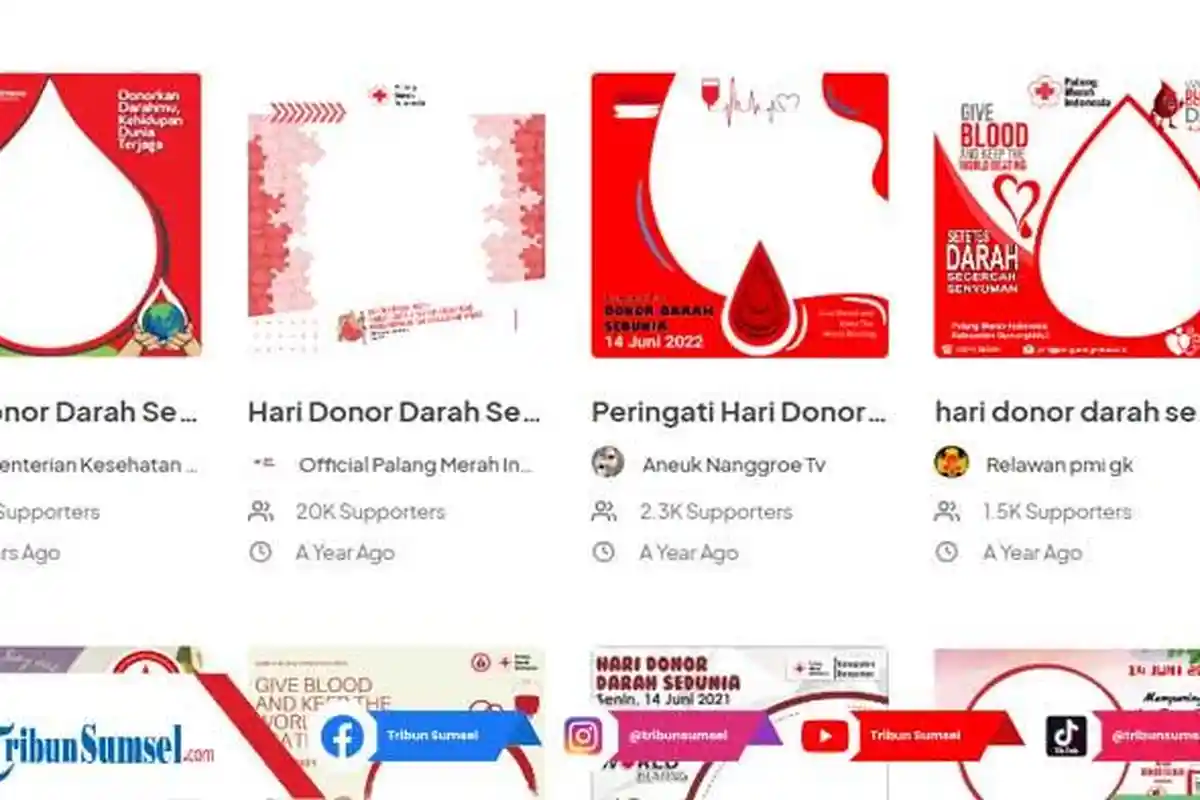 25 Twibbon Hari Donor Darah Sedunia 2023 Gratis Beserta Cara Pasangnya, Lengkap