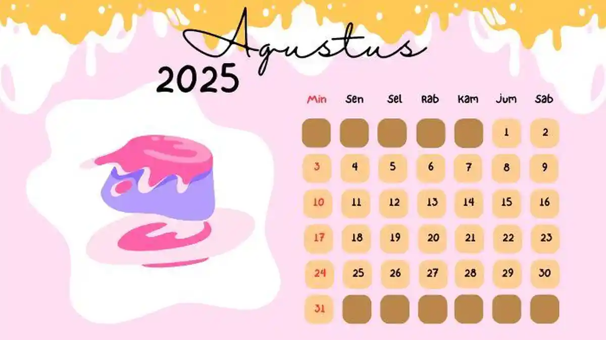 Kalender Jawa dan Hijriah Agustus 2025 Tanggal 1 Sampai 31, Lengkap dengan Weton dan Hari Pasaran