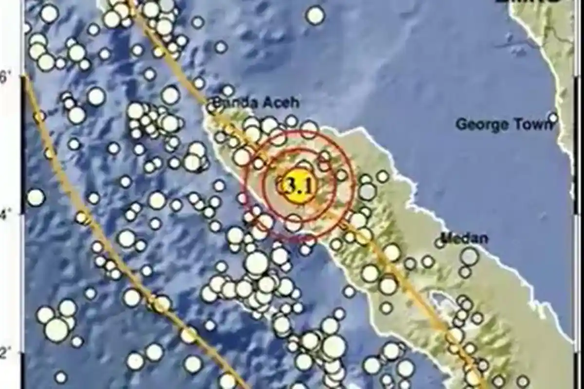 Gempa Guncang Aceh Sabtu Malam, Parameter Pusat Guncangan di Darat Magnitudo 3,1