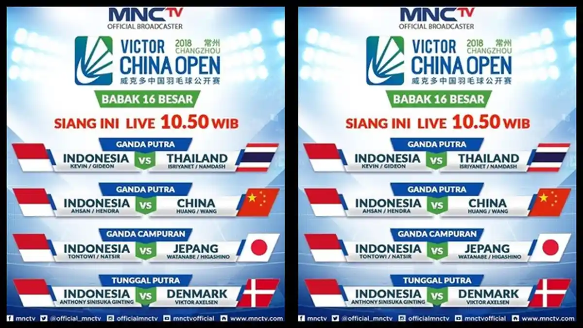 TAYANG SEKARANG China Open 2018 -  Kevin/Marcus Main Pertama, Ini Link Live Streaming