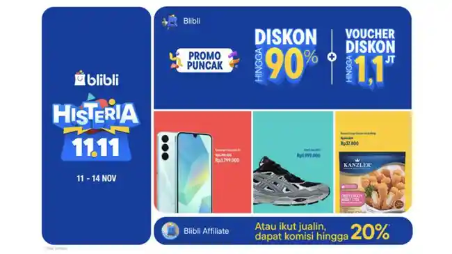 Jangan Lewatkan Puncak Blibli Histeria 11.11! TERAKHIR Hari Ini!