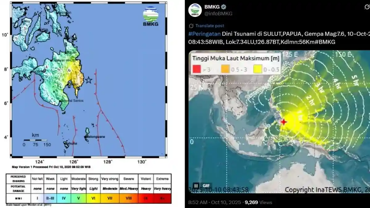 Gempa M7,6 di Kepulauan Talaud Sulut Berpotensi Tsunami dengan Tingkat Ancaman Waspada