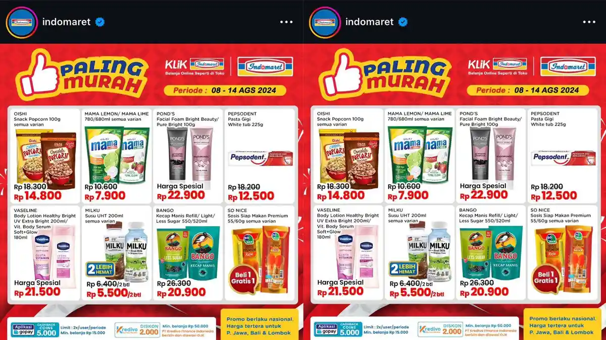 Promo Paling Murah Indomaret Periode 8 - 14 Agustus 2024: Vaseline Rp ...