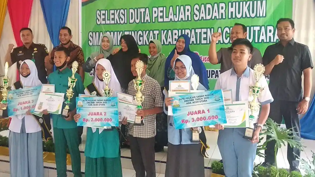 Enam Siswa di Aceh Utara Raih Juara Pemilihan Duta Pelajar Sadar Hukum