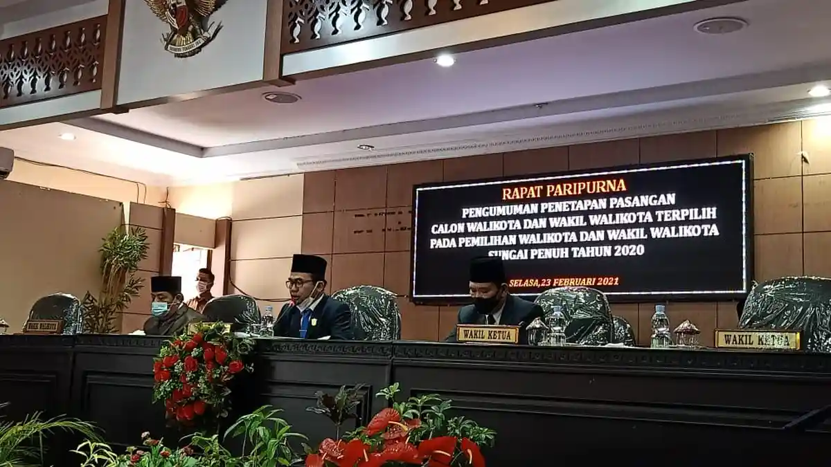 Wako/Wawako Terpilih Diumumkan dalam Rapat Paripurna DPRD Sungai Penuh