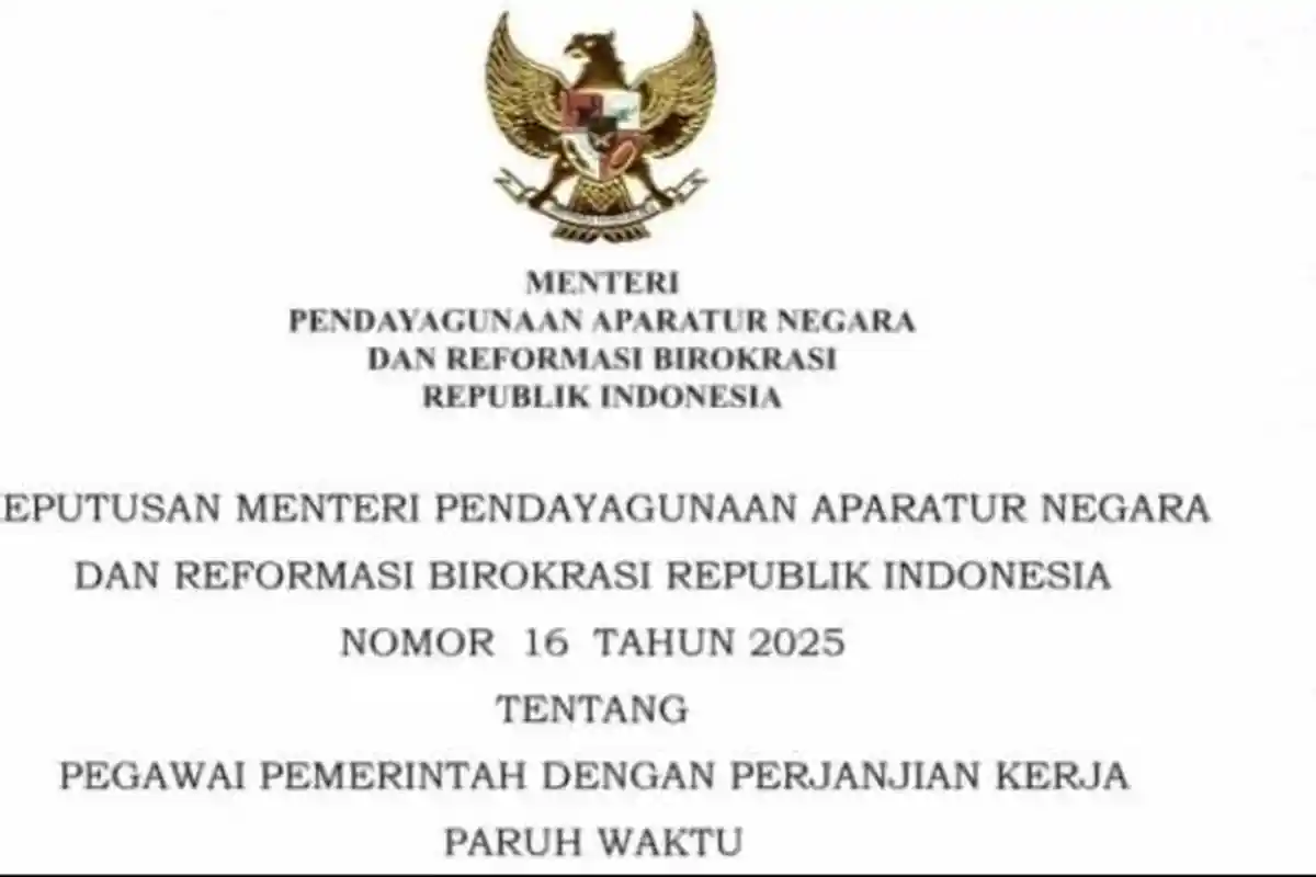 Isi Keputusan MenpanRB Nomor 16 Tahun 2025 terkait PPPK Paruh Waktu, Daftar Honorer yang Diangkat