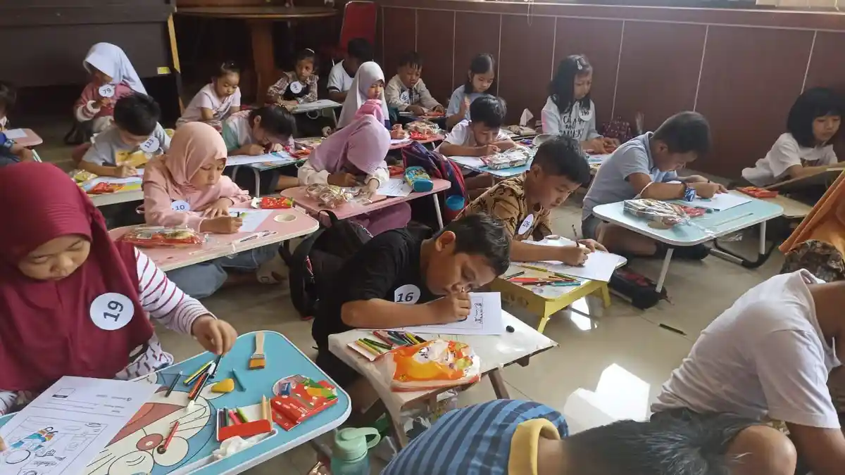 145 Anak Padati Lomba Mewarnai HUT TribunPalu.com di Pogombo Gubernur Sulteng