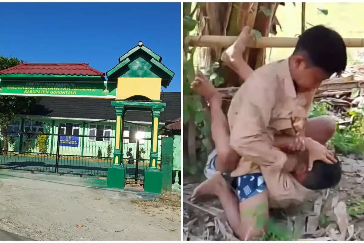 Diduga Demi Cuan, Dua Siswa MTS Gorontalo Rela Adu Jotos Sambil Direkam