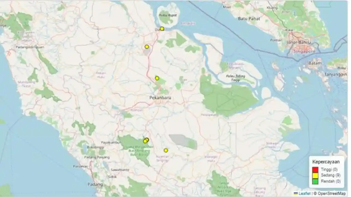Dari Puluhan Hotspot di Sumatera, Riau Sumbang 9 Titik