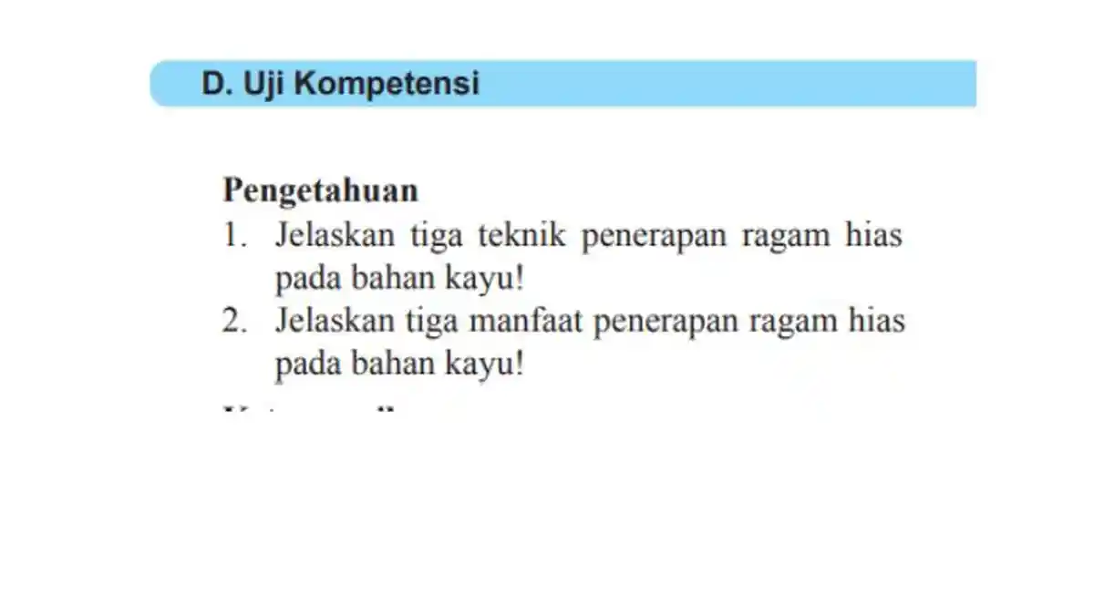 Kunci Jawaban Seni Budaya Kelas 7 Halaman 137 Semester 2:  Uji Kompetensi