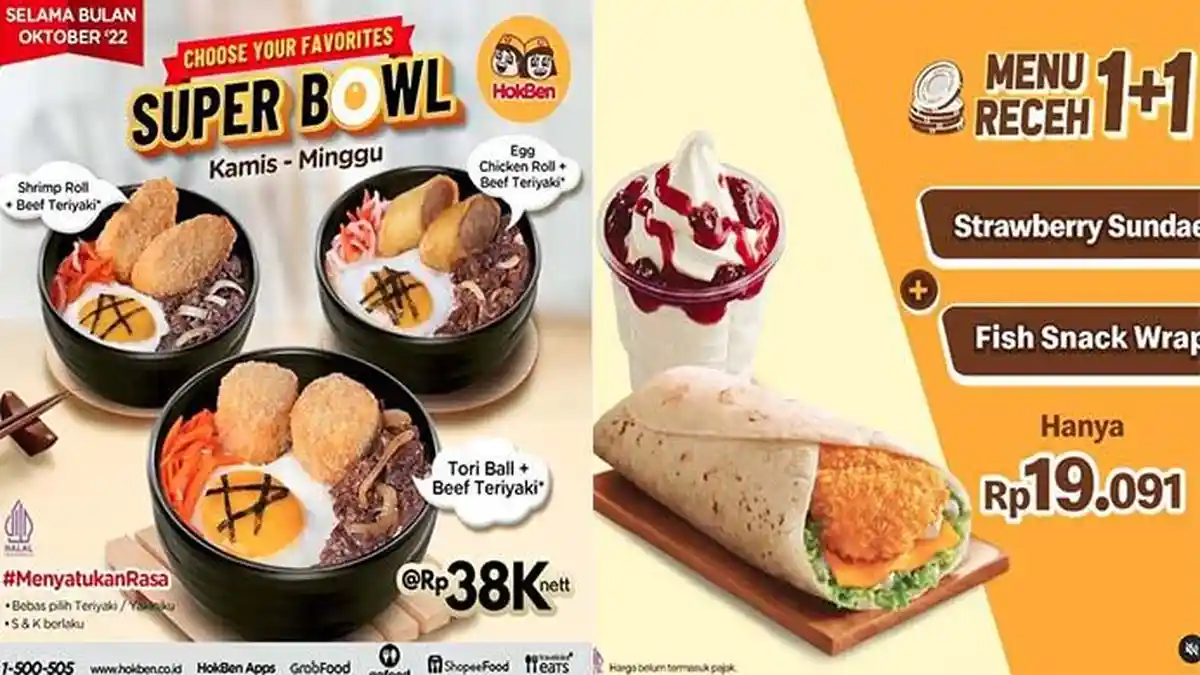 Promo Makanan 13 Oktober 2022, Menu Pizza Hut Dunkin Donuts McD KFC Hokben BreadTalk JCO Chatime A&W
