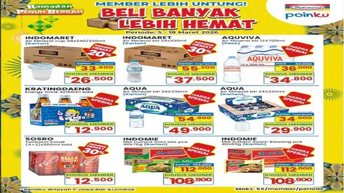 Promo Indomaret Beli Banyak Lebih Hemat, Ai Mineral Cup Rp 26.500 ...