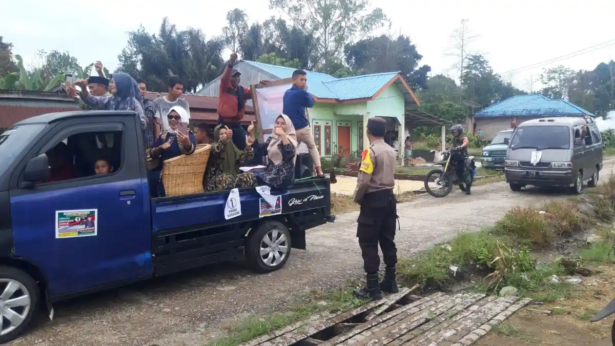 Jaga Situasi Aman Kondusif, Polsek Sidikalang Amankan Kampaye Calon Kades