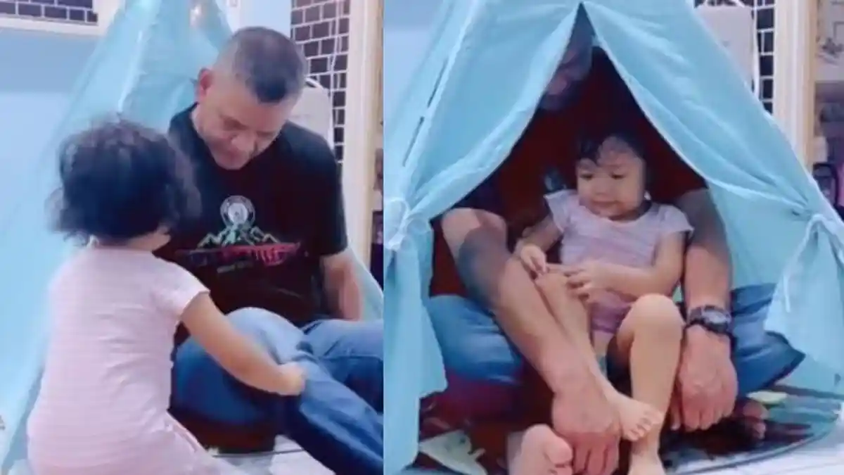 VIRAL Kakek Berotot dan Berbadan Tegap Main Boneka, tak Berdaya Hadapi Cucu