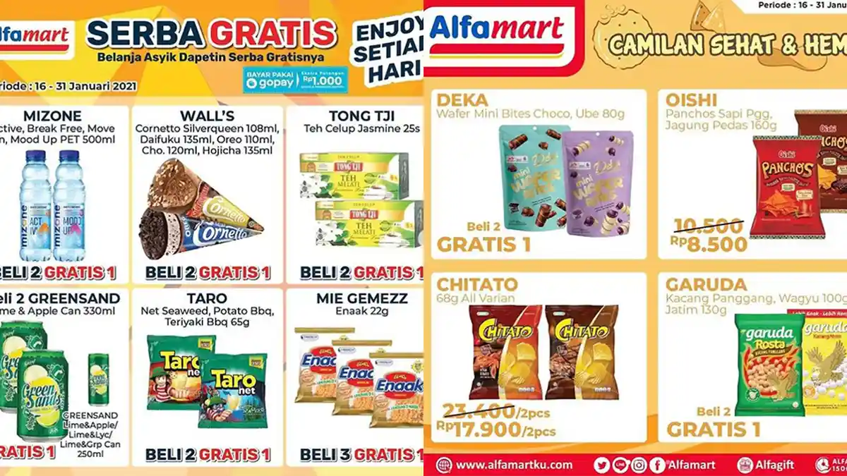 Promo Alfamart Sabtu 23 Januari 2021, Promo Camilan Sehat, Diskon Private Label hingga 62 Persen