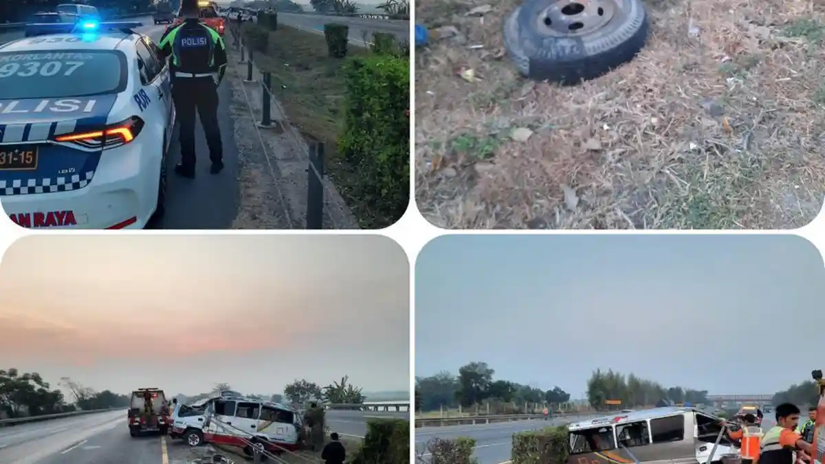 Kecelakaan Truk vs Elf di Tol Tangerang-Merak, Tiga Orang Alami Luka