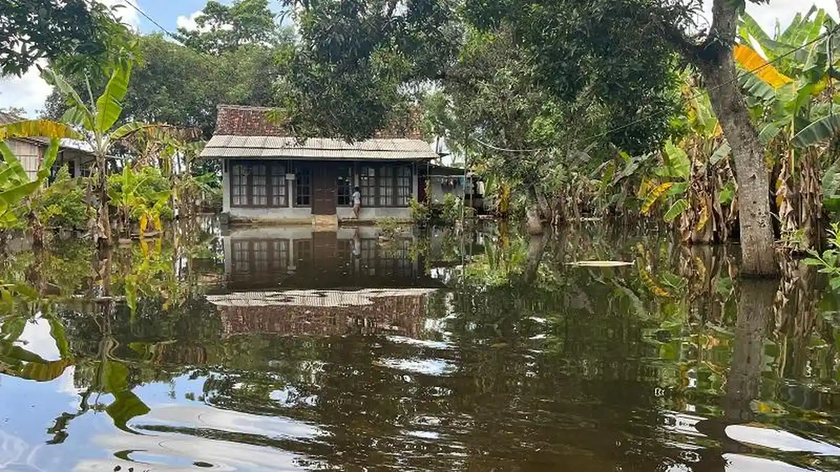 Dua Pekan Banjir Cilacap di Mujur Tak Kunjung Surut, Warga Minta Normalisasi Sungai Tipar Segera