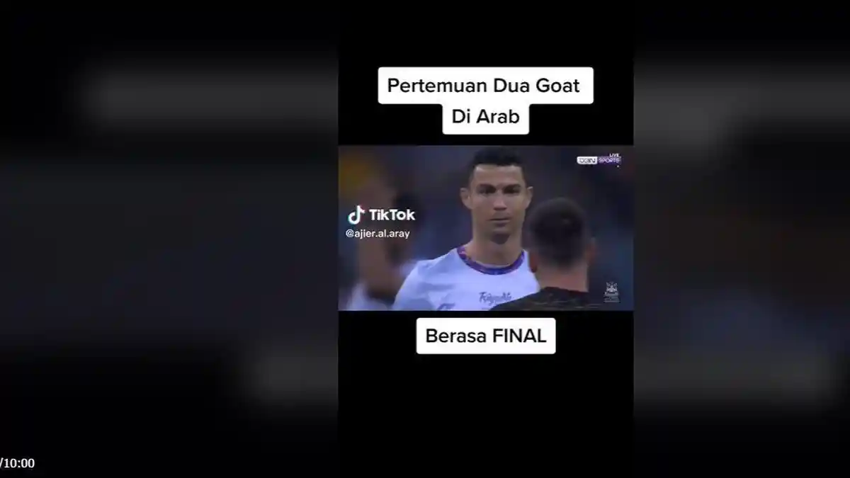 Video Viral TikTok Pertemua Dua Goat Ditanah Arab Cristian Ronaldo vs  Lionel Messi