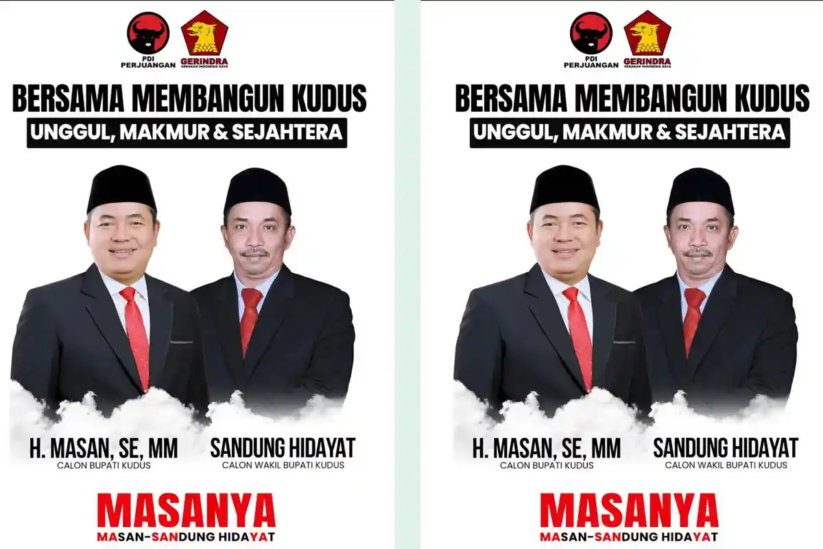 Beredar Selebaran Masan-Sandung Hidayat Maju Pilkada Kudus, PDIP dan Gerindra Koalisi?