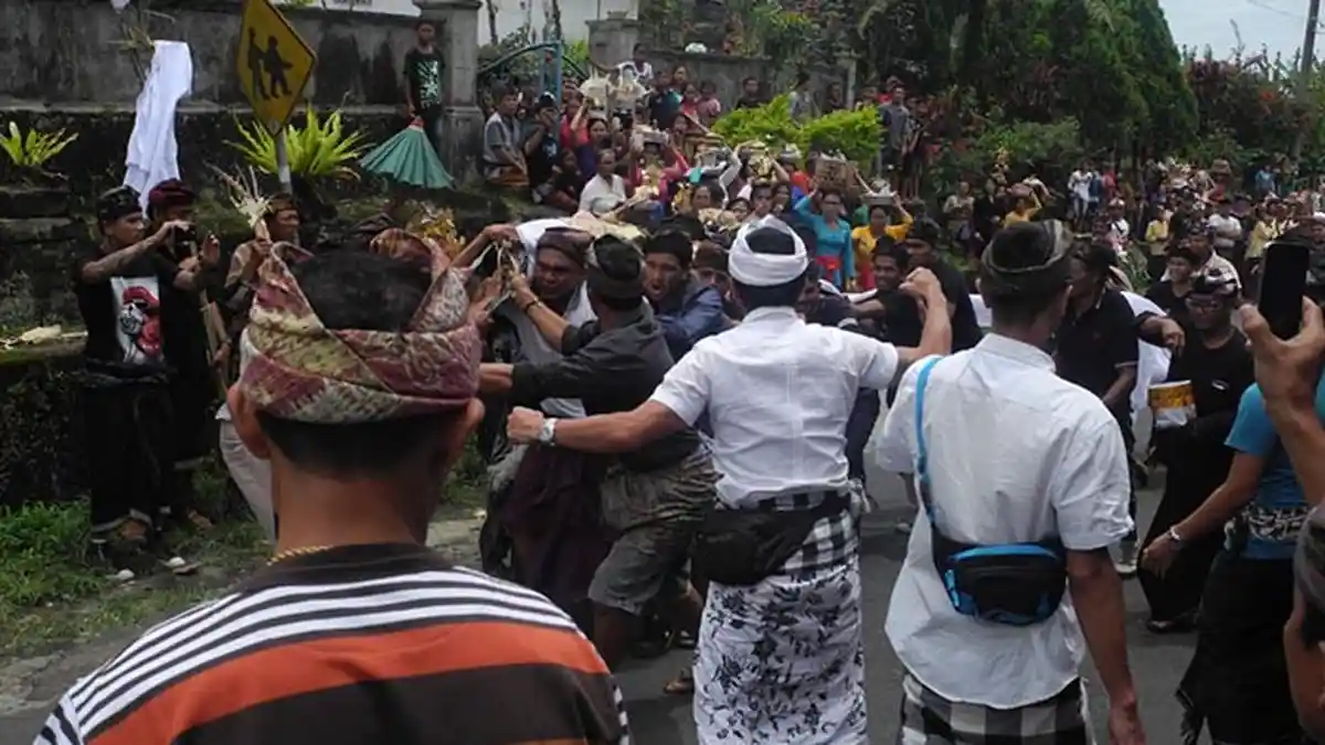 Tradisi 'Ngarap Sawa' Prati Sentana Sri Arya Sentong, Membakar Semangat Arak Mayat ke Kuburan