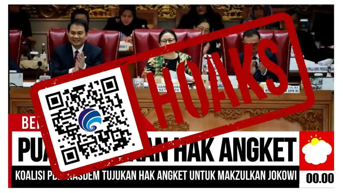 HOAX! Puan Maharani Bacakan Hak Angket Pemakzulan Presiden Joko Widodo