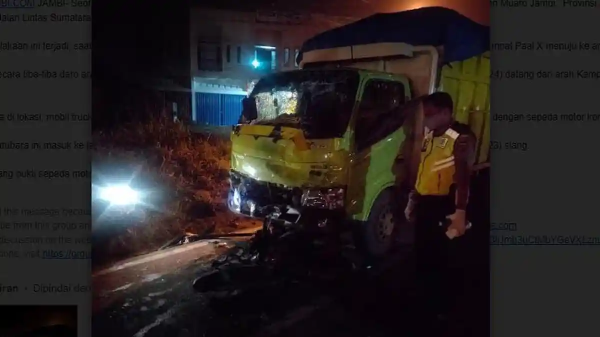 Seorang Lansia Tewas Usai Ditabrak Truk Batubara di Bagan Pete Jambi