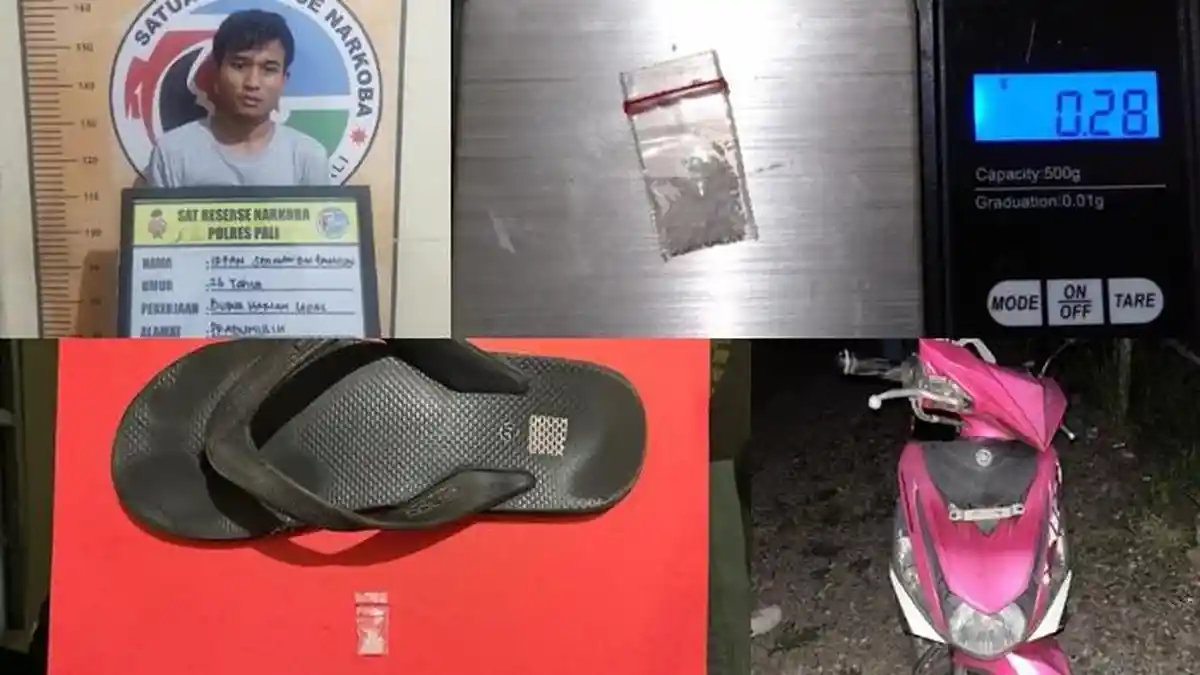 Warga Prabumulih Kedapatan Simpan Sabu di Bawah Sandal Jepit, Ditangkap Polres PALI